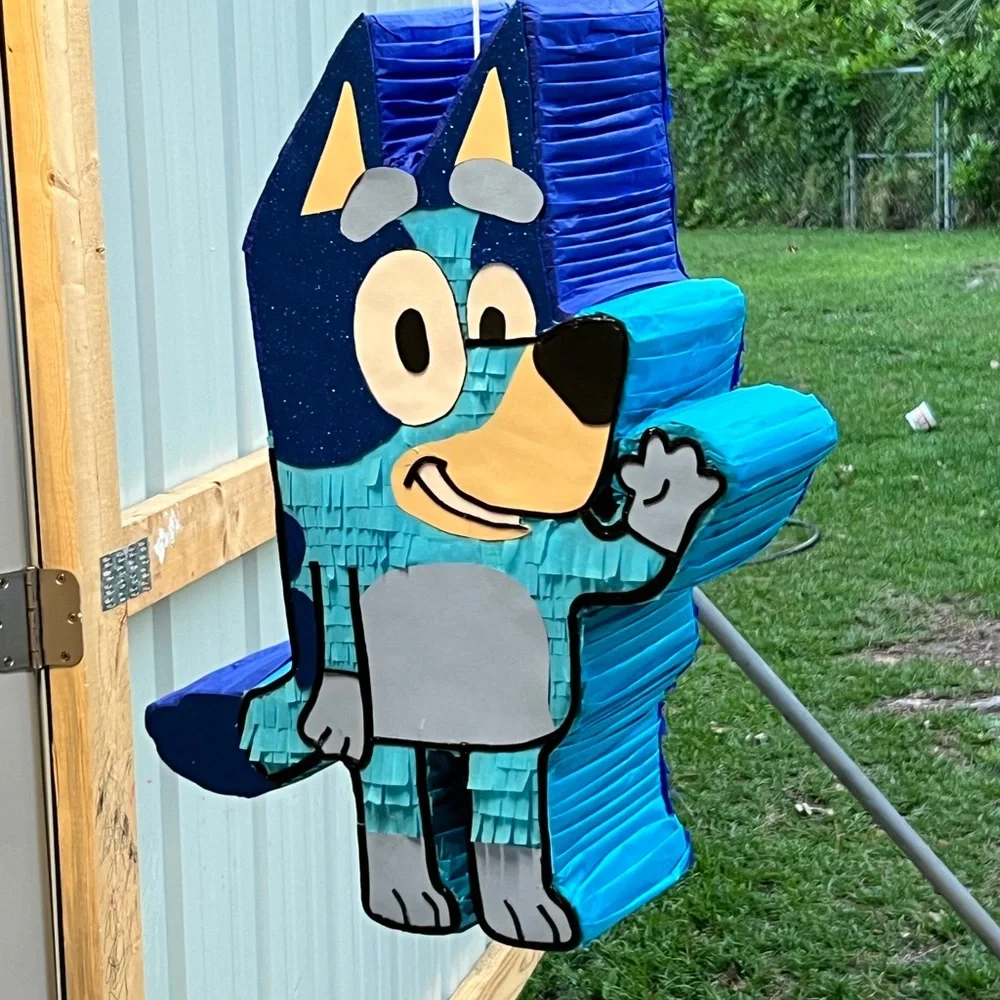 Blue and Cream bluey piñata Cartoon Dog